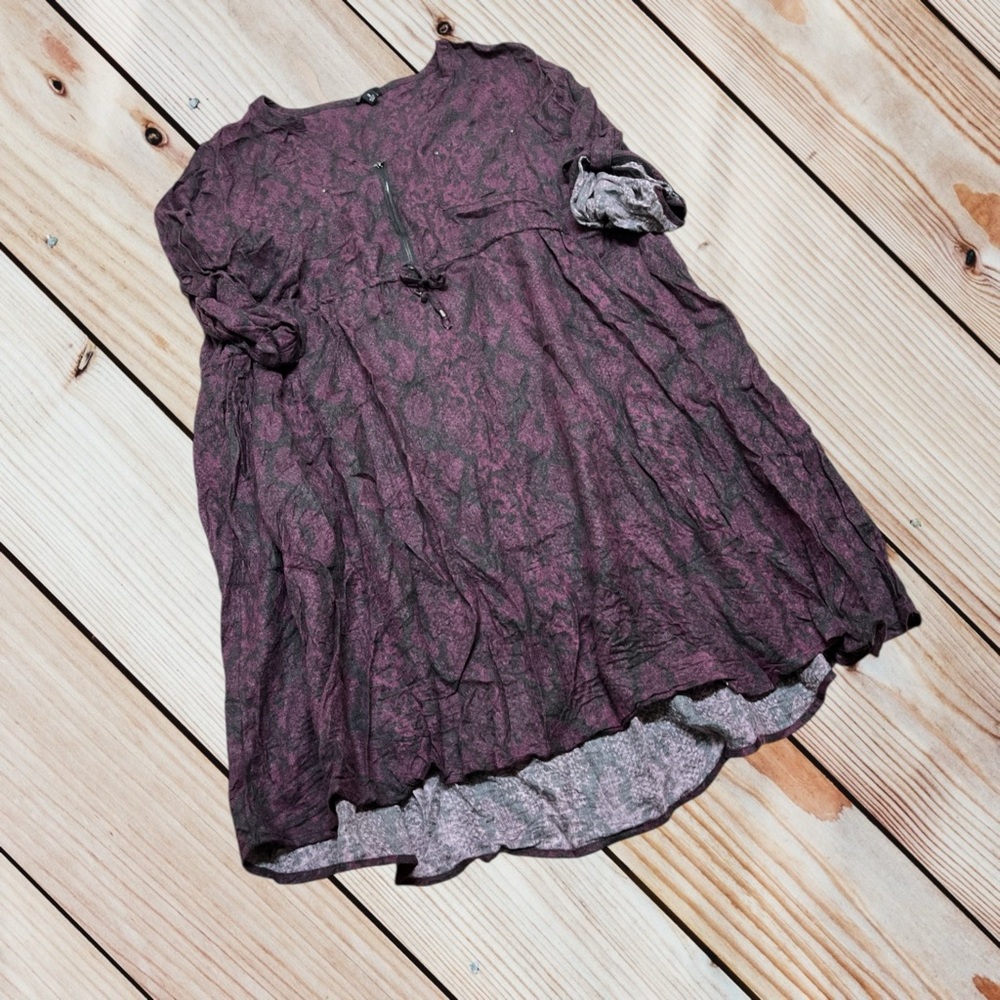 Torrid 3X purple zip front brushed dress - Picture 2 of 13
